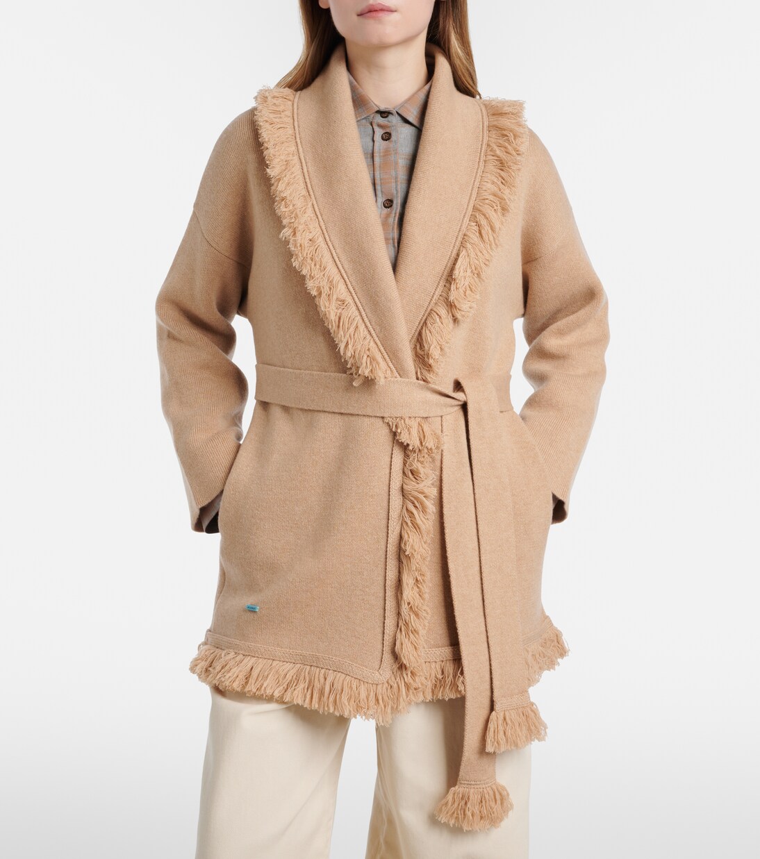 Finest fringed cashmere and cotton cardigan | Alanui