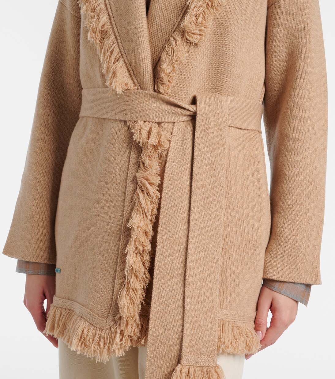 Finest fringed cashmere and cotton cardigan | Alanui