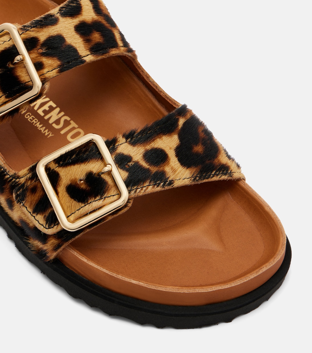 Arizona leopard-print calf hair slides | Birkenstock 1774