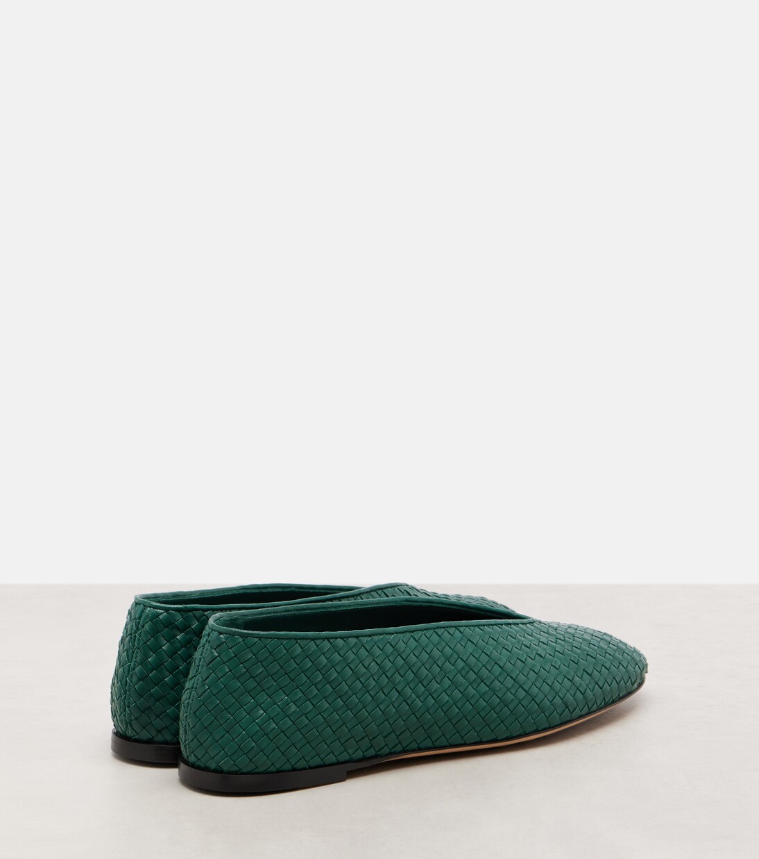Rosa Intrecciato leather ballet flats | Bottega Veneta