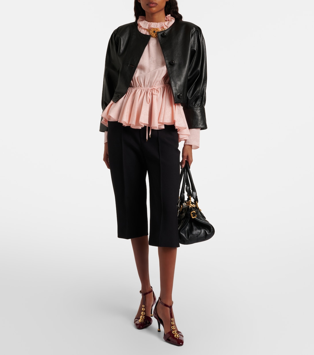 Cropped leather jacket | Chloé