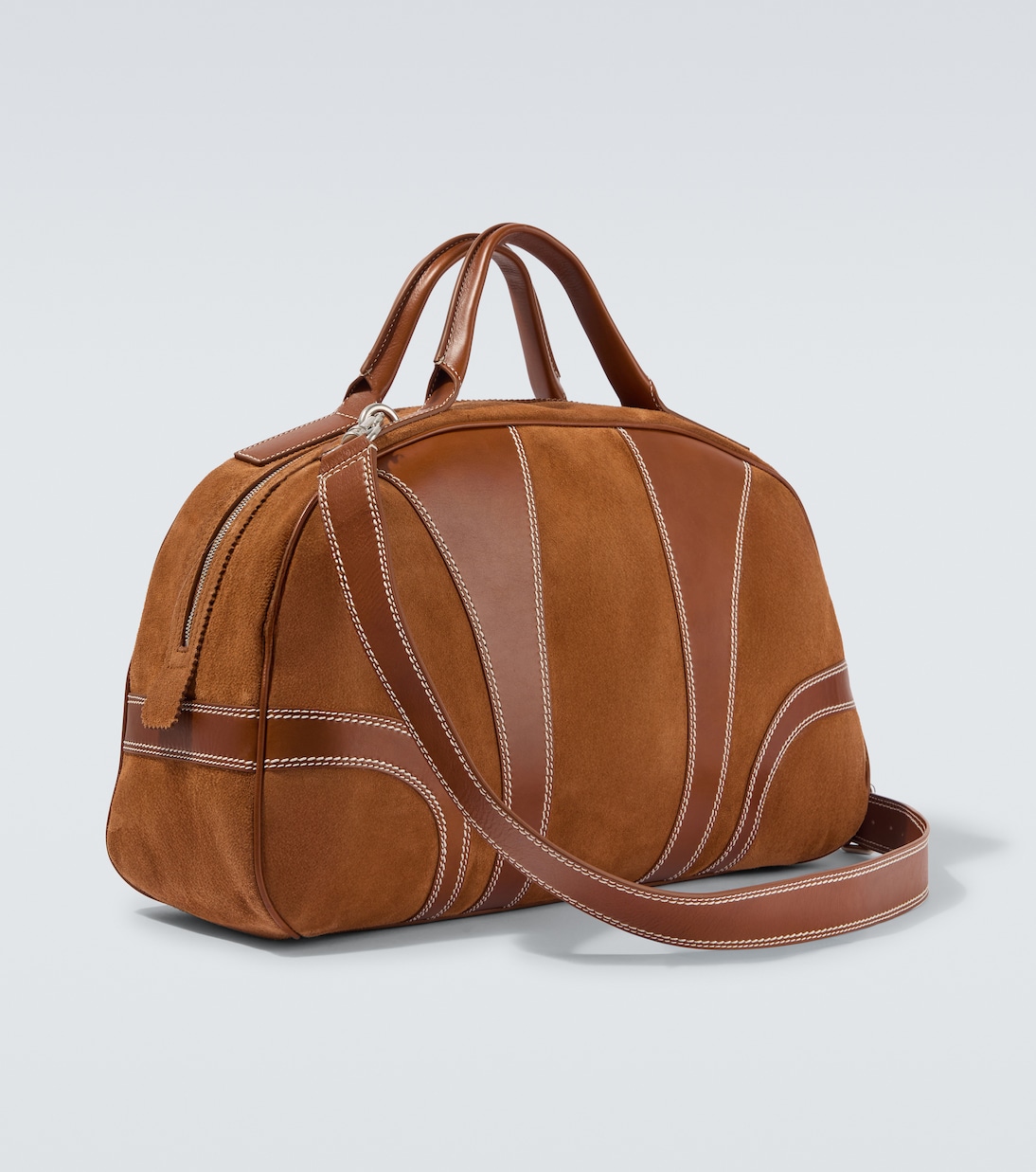 Bolso de viaje de ante con piel | Dries Van Noten