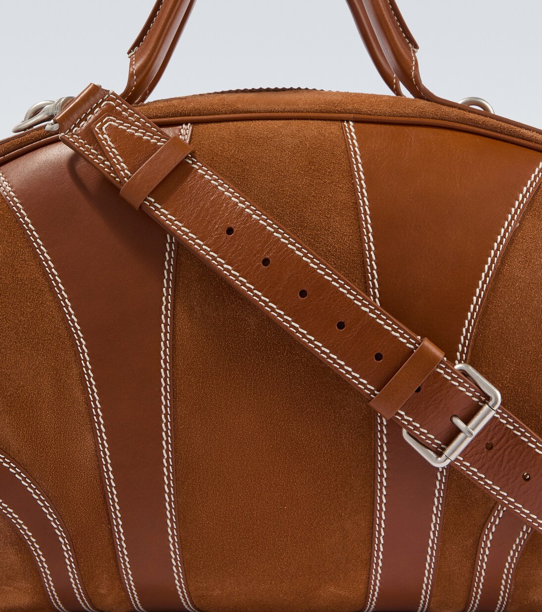 Bolso de viaje de ante con piel | Dries Van Noten