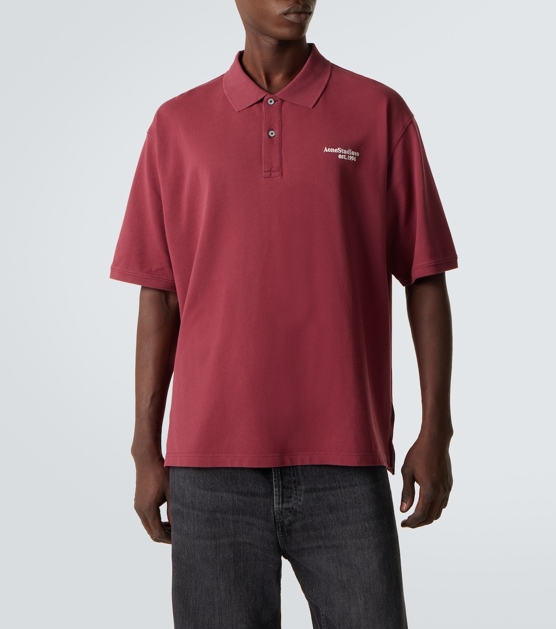 Cotton piqué polo shirt | Acne Studios