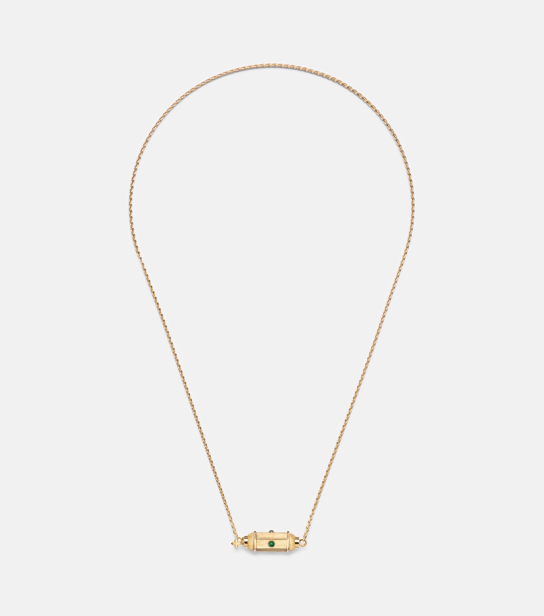 Coco Micro 18kt gold locket necklace with emeralds | Marie Lichtenberg