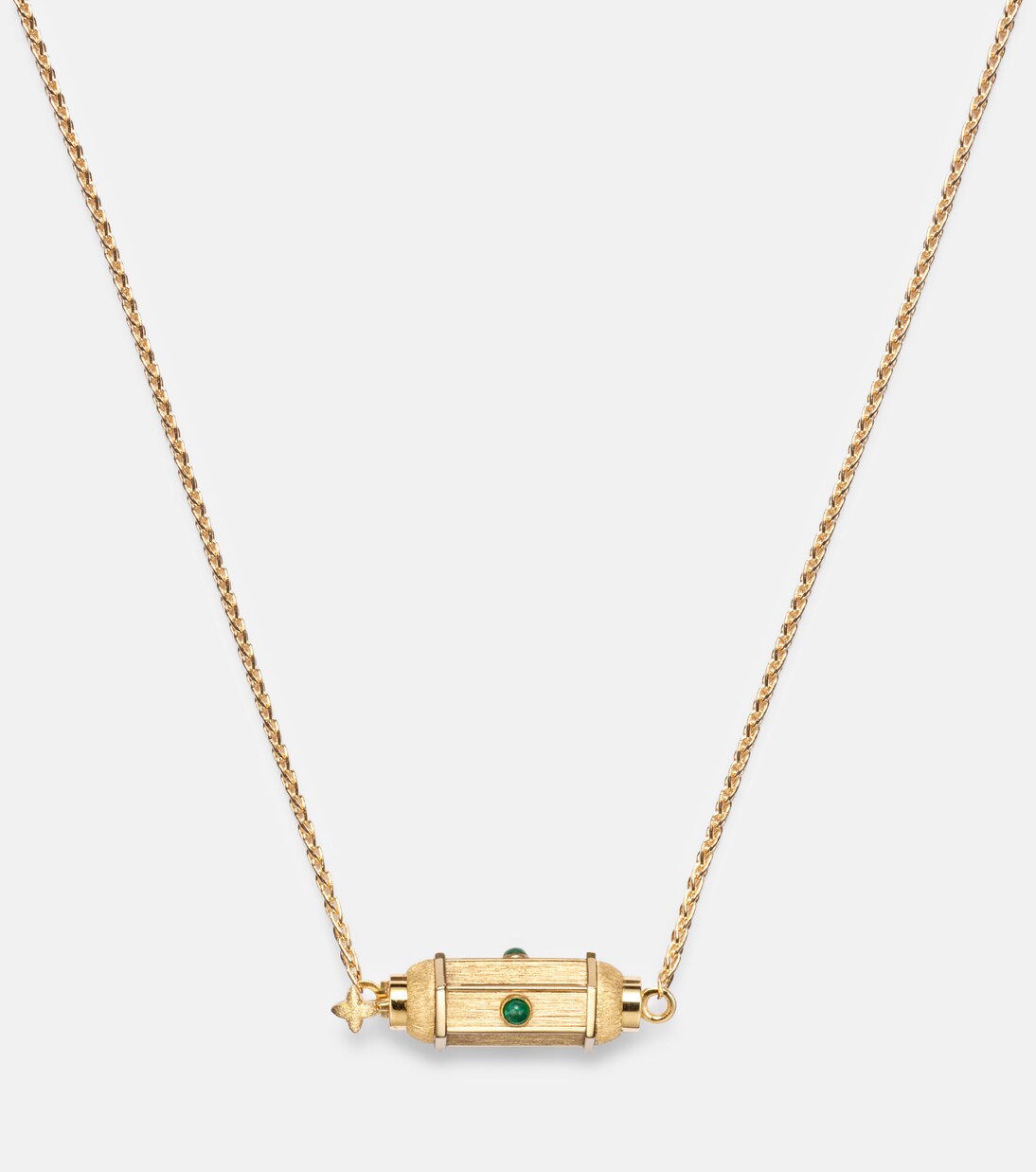 Coco Micro 18kt gold locket necklace with emeralds | Marie Lichtenberg