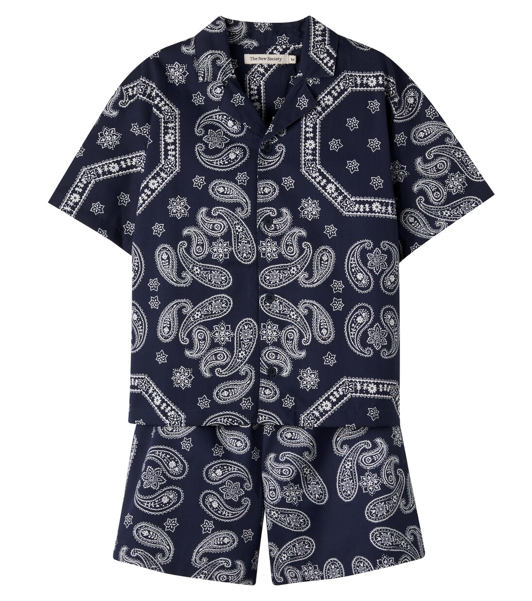 Aster paisley cotton bowling shirt and shorts set | The New Society