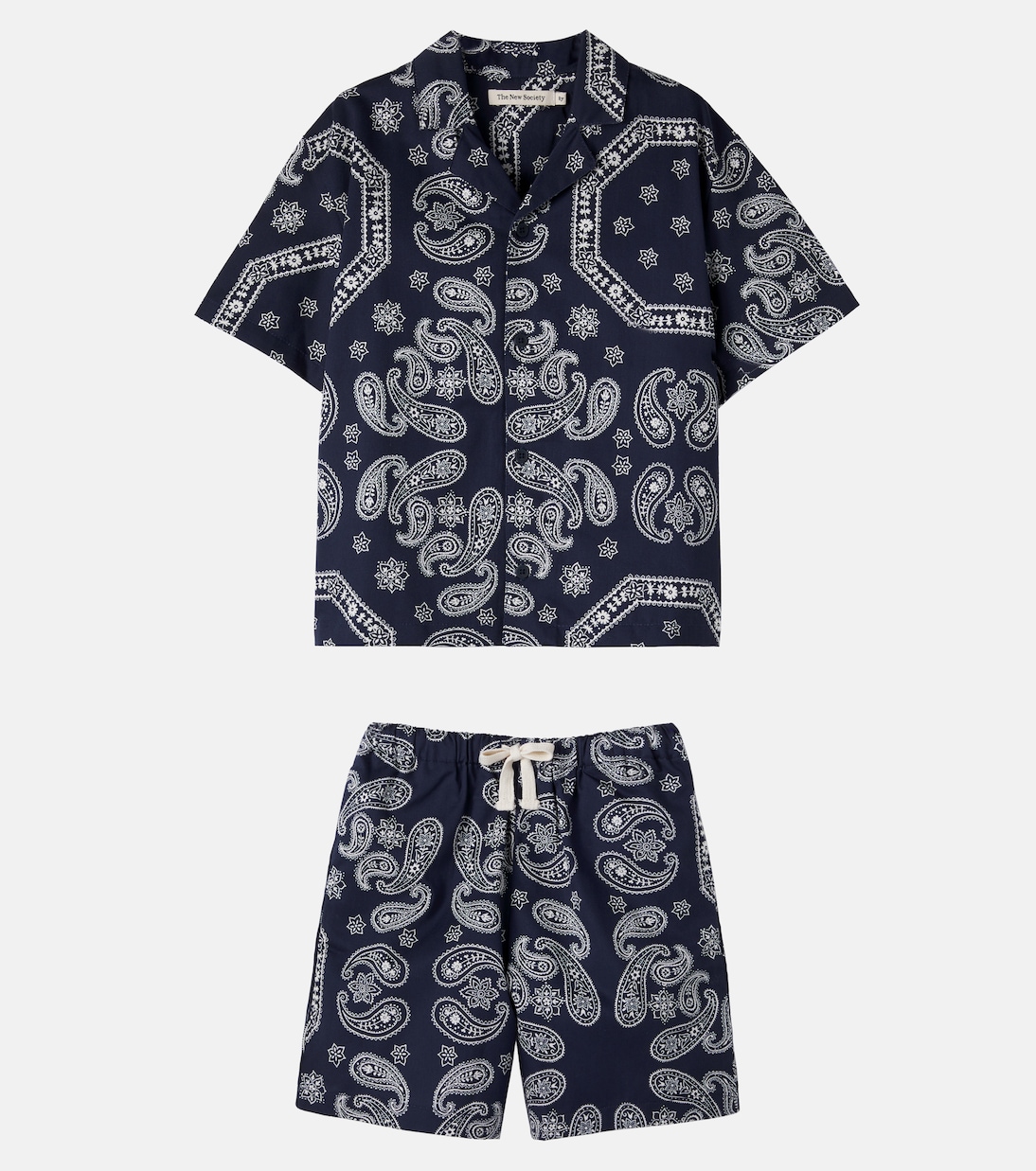Aster paisley cotton bowling shirt and shorts set | The New Society