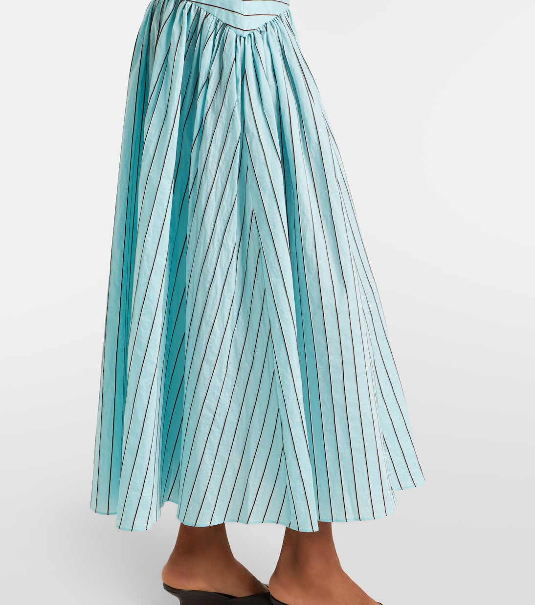 Falda larga Procida en mezcla de algodón a rayas | Staud