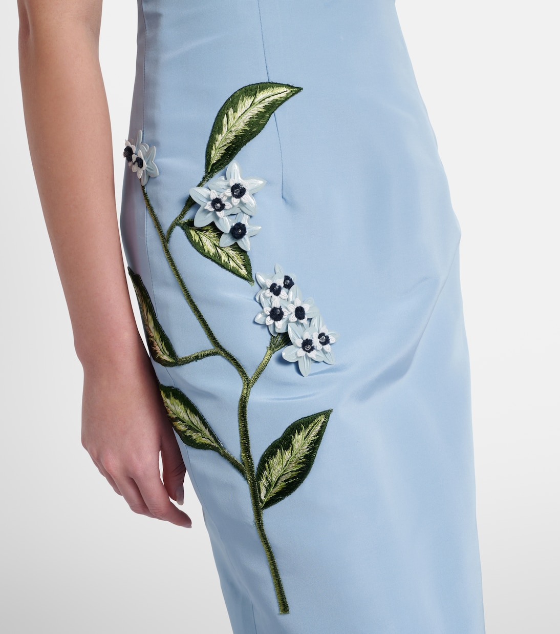 Abito lungo Porcelain Flower in seta | Oscar de la Renta