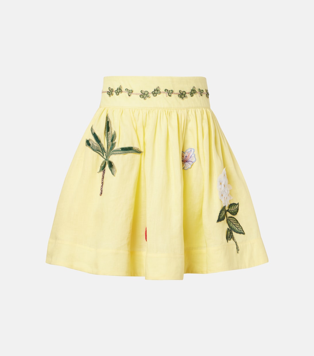 Nori floral-appliqué linen miniskirt | Agua by Agua Bendita
