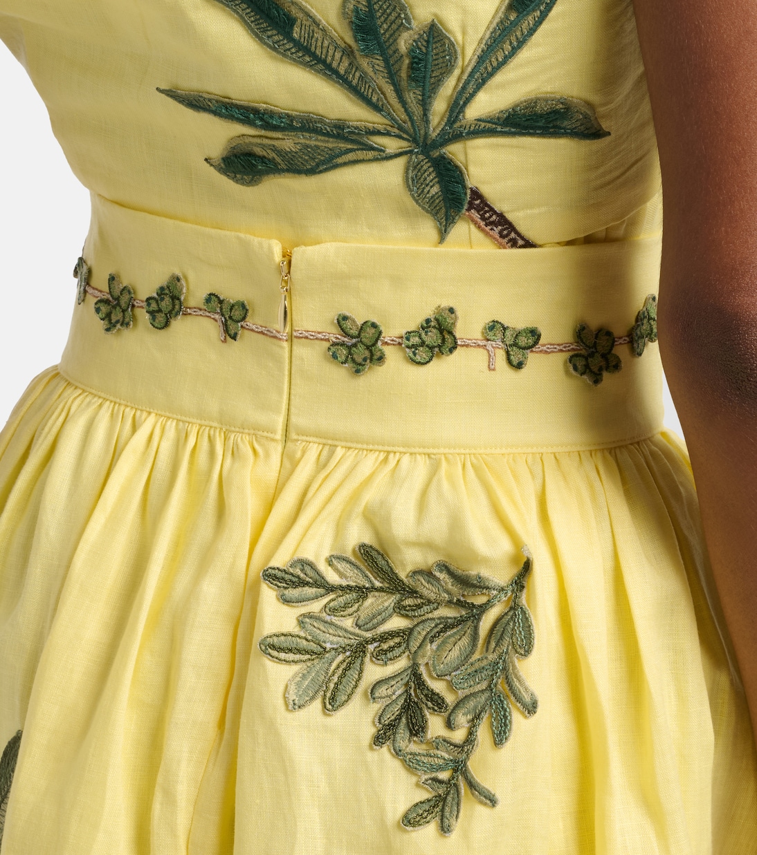 Nori floral-appliqué linen miniskirt | Agua by Agua Bendita