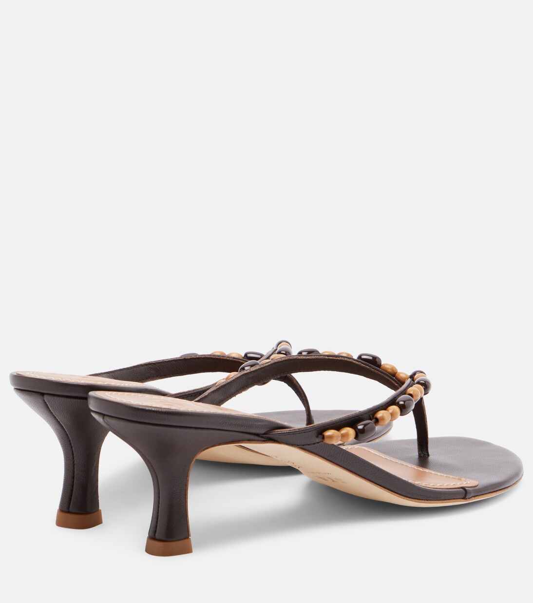 Freja beaded leather thong sandals | Staud
