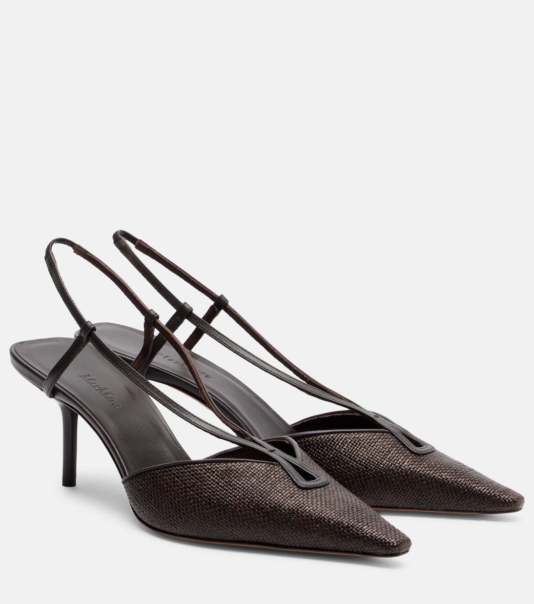 Slingback-Pumps mit Leder | Max Mara