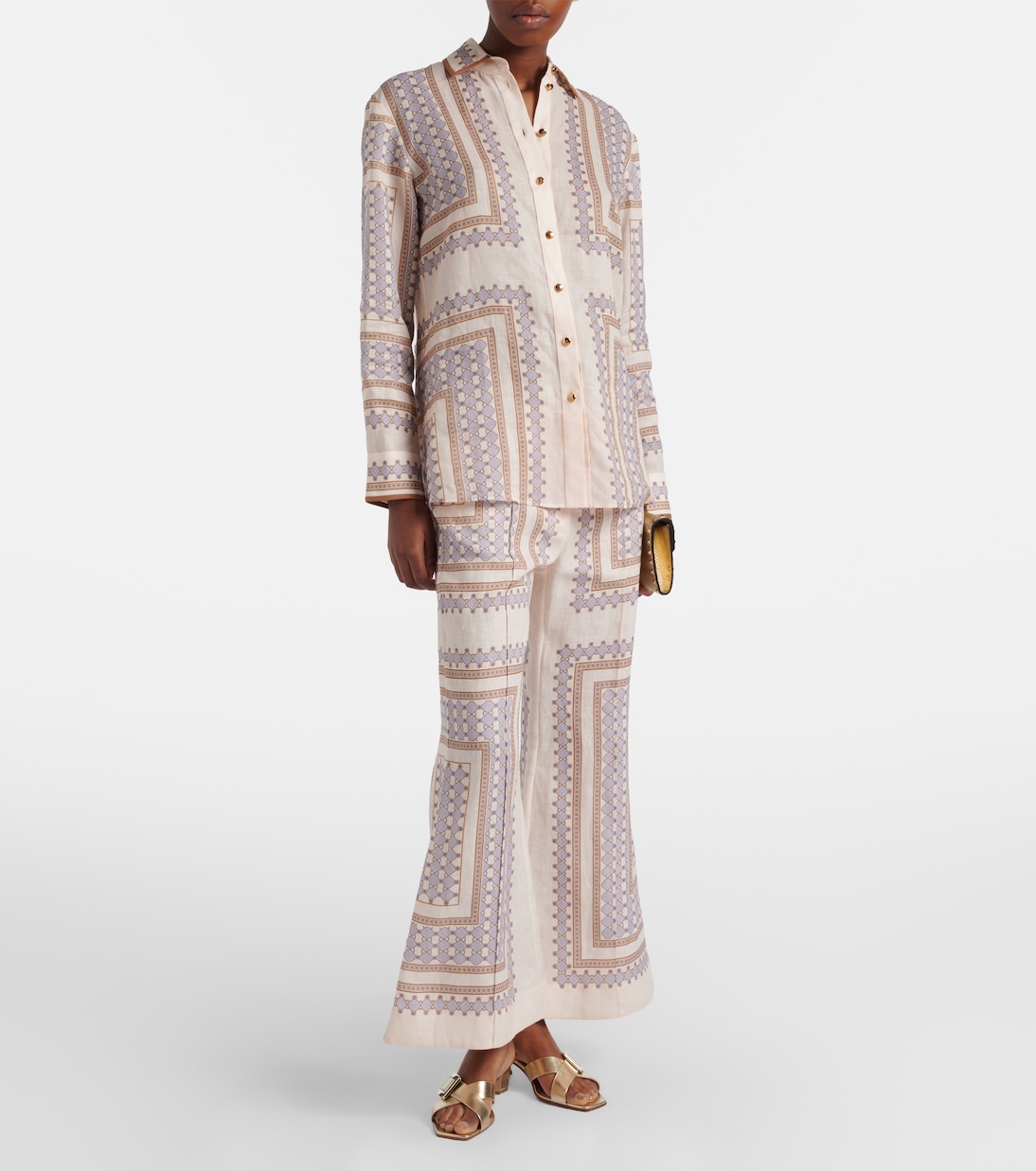 Pantoletten aus Metallic-Leder | Roger Vivier