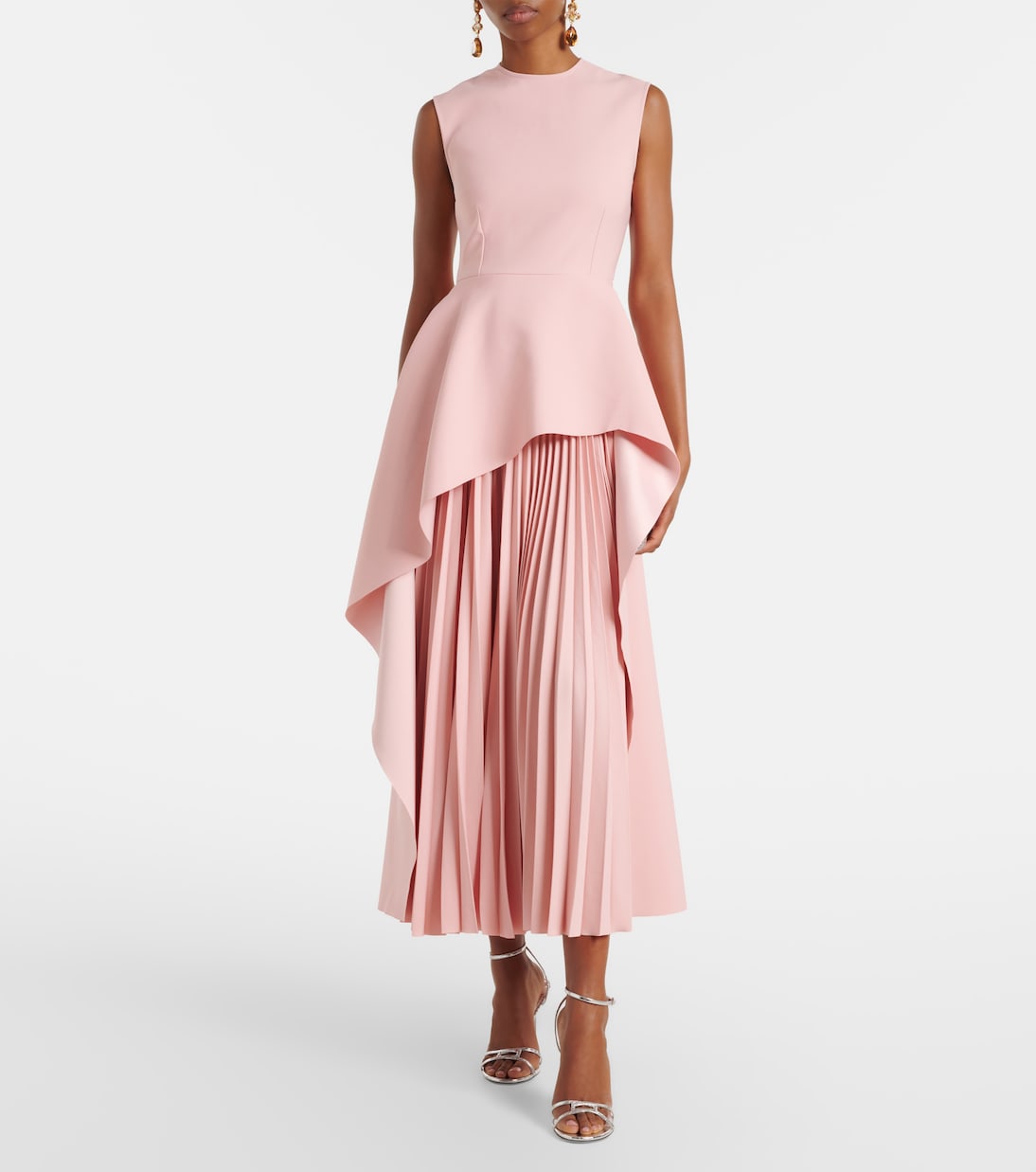 Severny pleated layered midi dress | Solace London