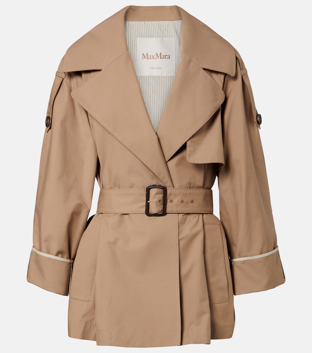 Clara 코튼 블렌드 개버딘 트렌치 코트 | Max Mara