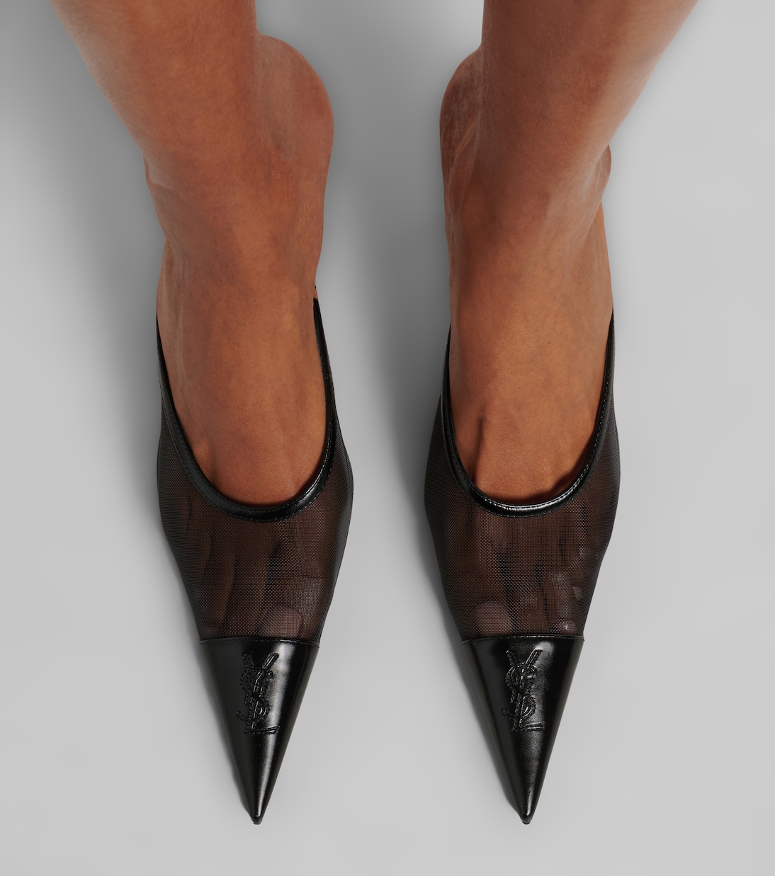 Mules Renée aus Mesh und Leder | Saint Laurent