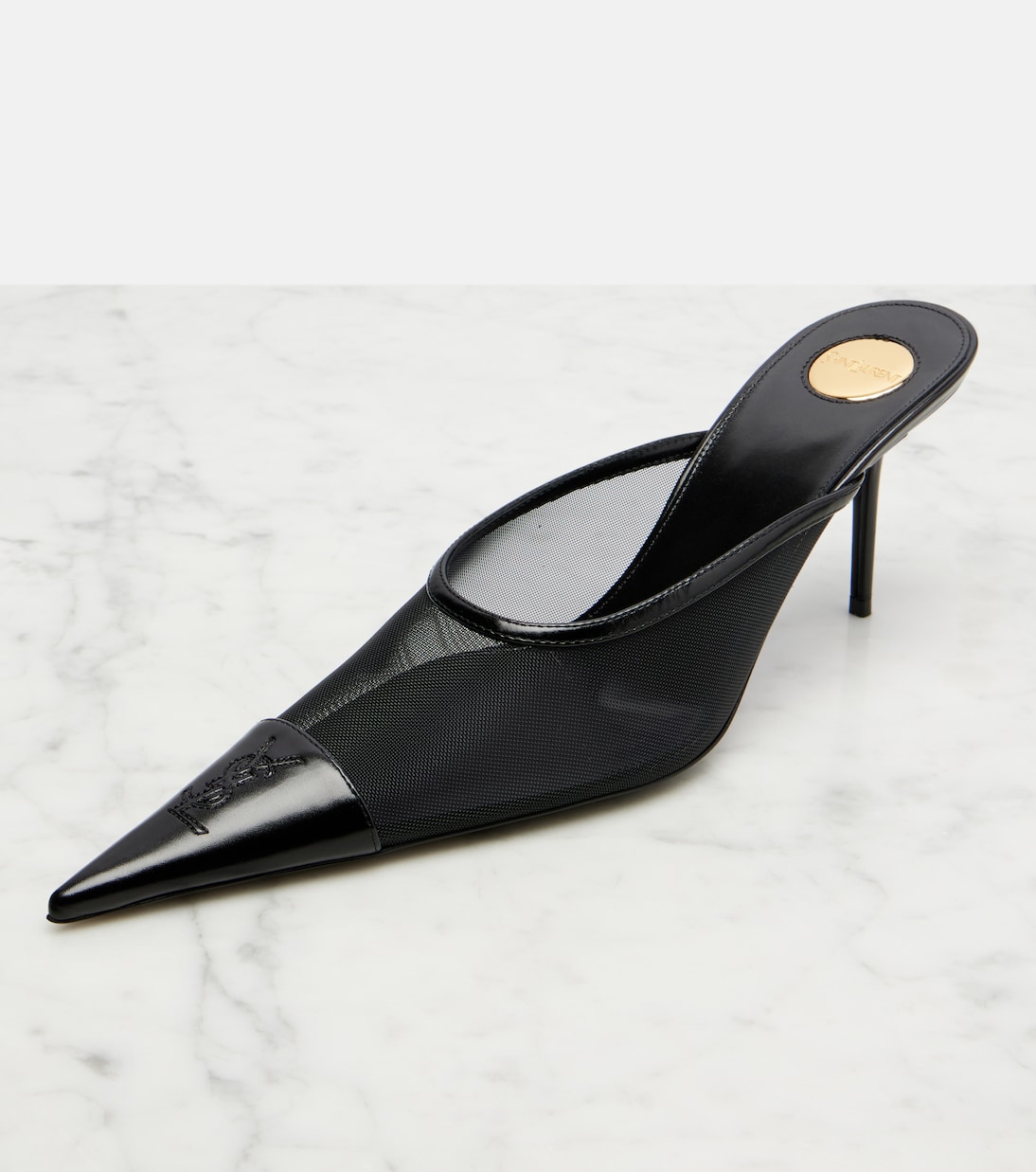 Mules Renée aus Mesh und Leder | Saint Laurent
