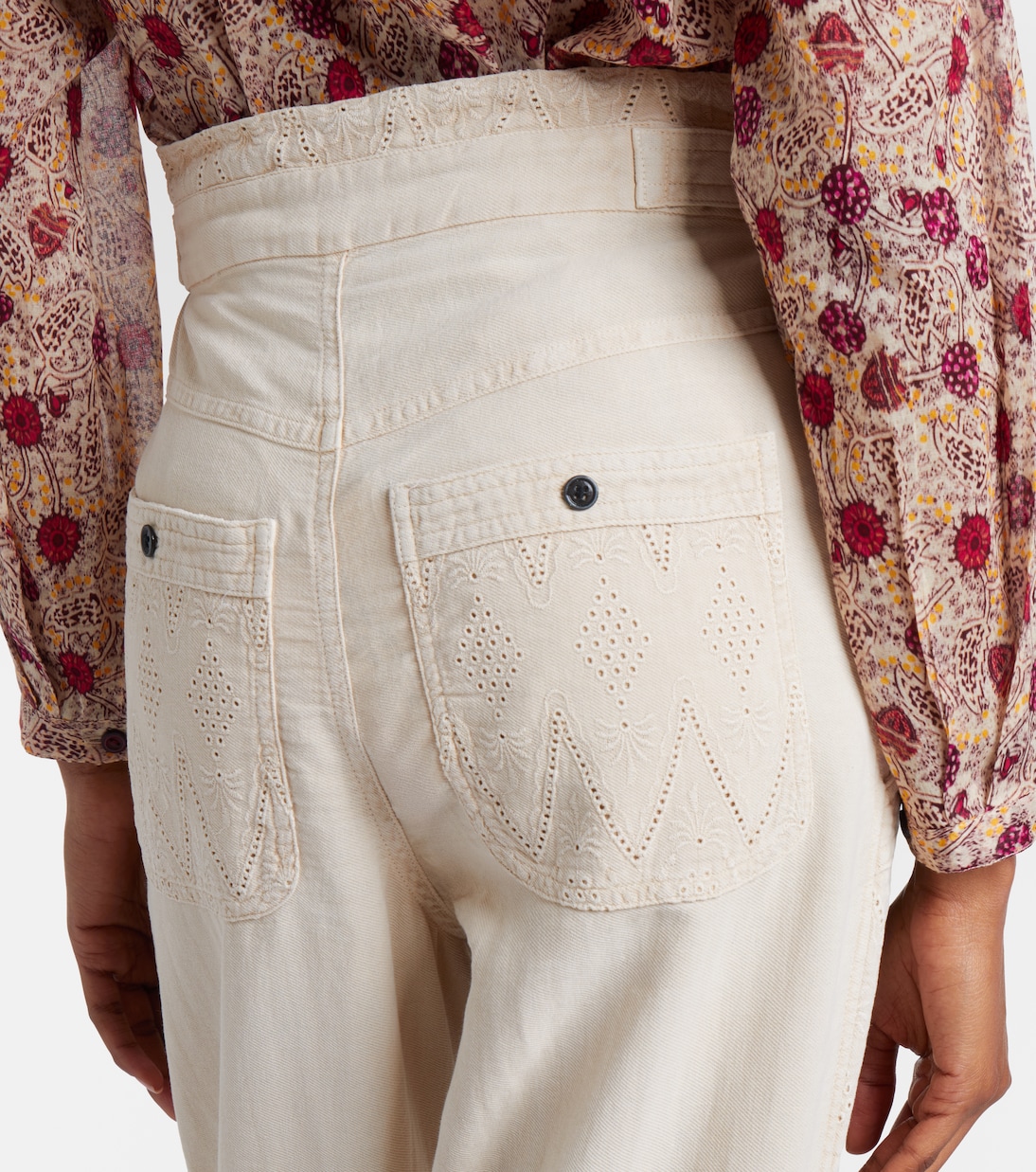 Kylea broderie anglaise straight jeans | Marant Etoile