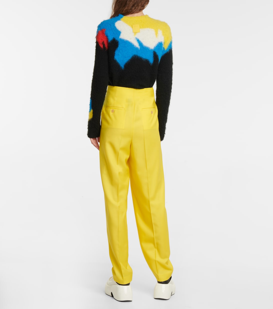 High-Rise-Hose aus Wolltwill | Loewe