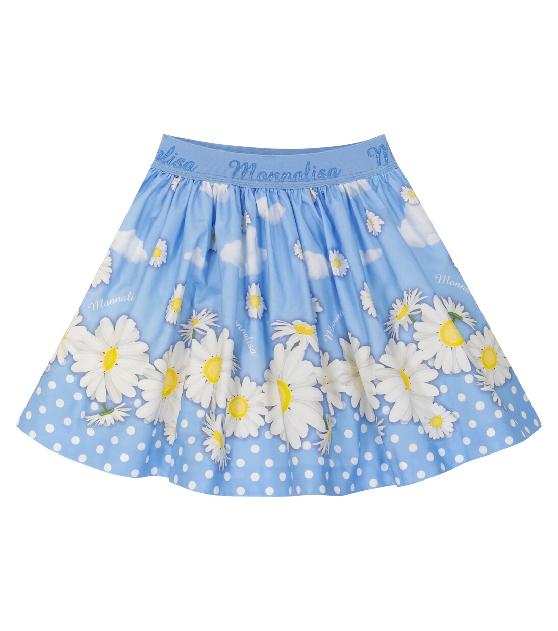 Daisy polka-dot cotton skirt | Monnalisa