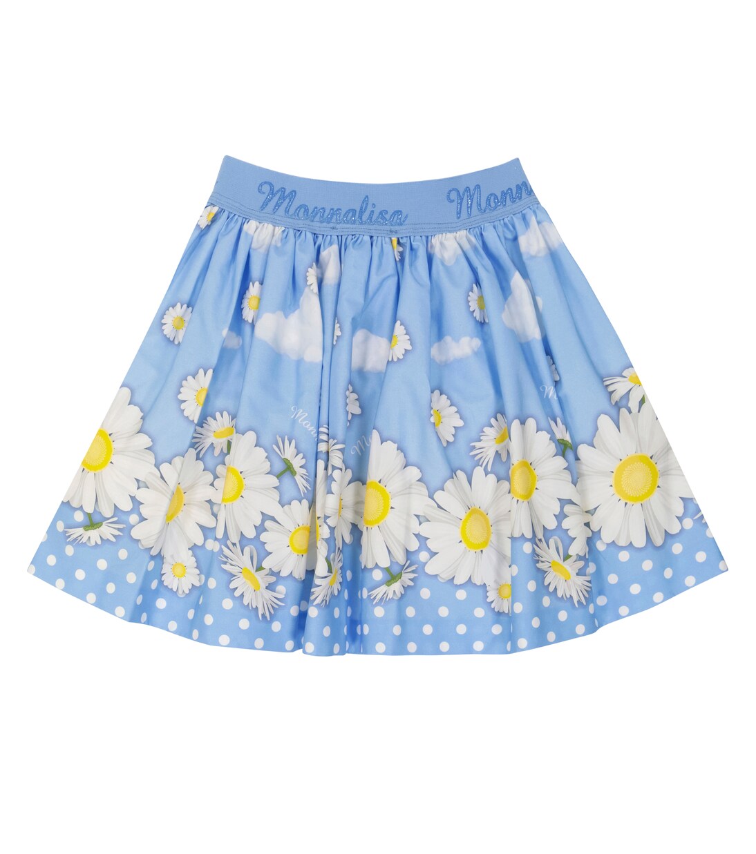 Daisy polka-dot cotton skirt | Monnalisa
