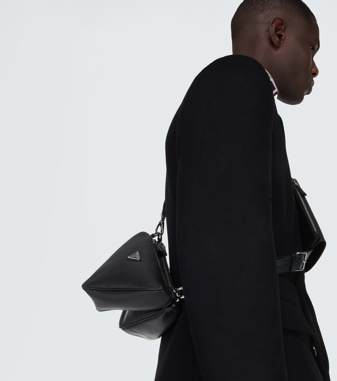 Triangle Saffiano leather shoulder bag | Prada