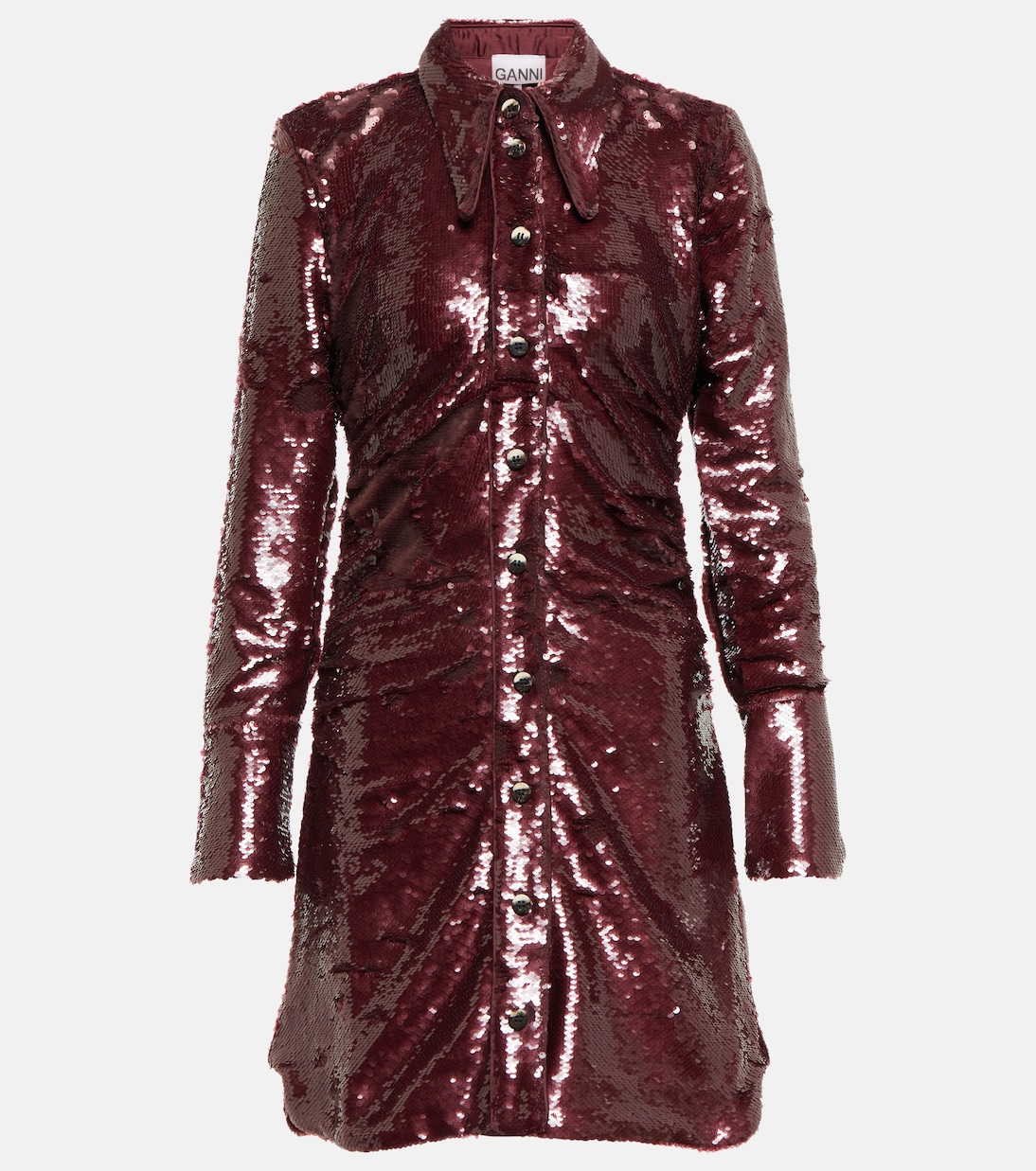 Hemdblusenkleid mit Pailletten | Ganni