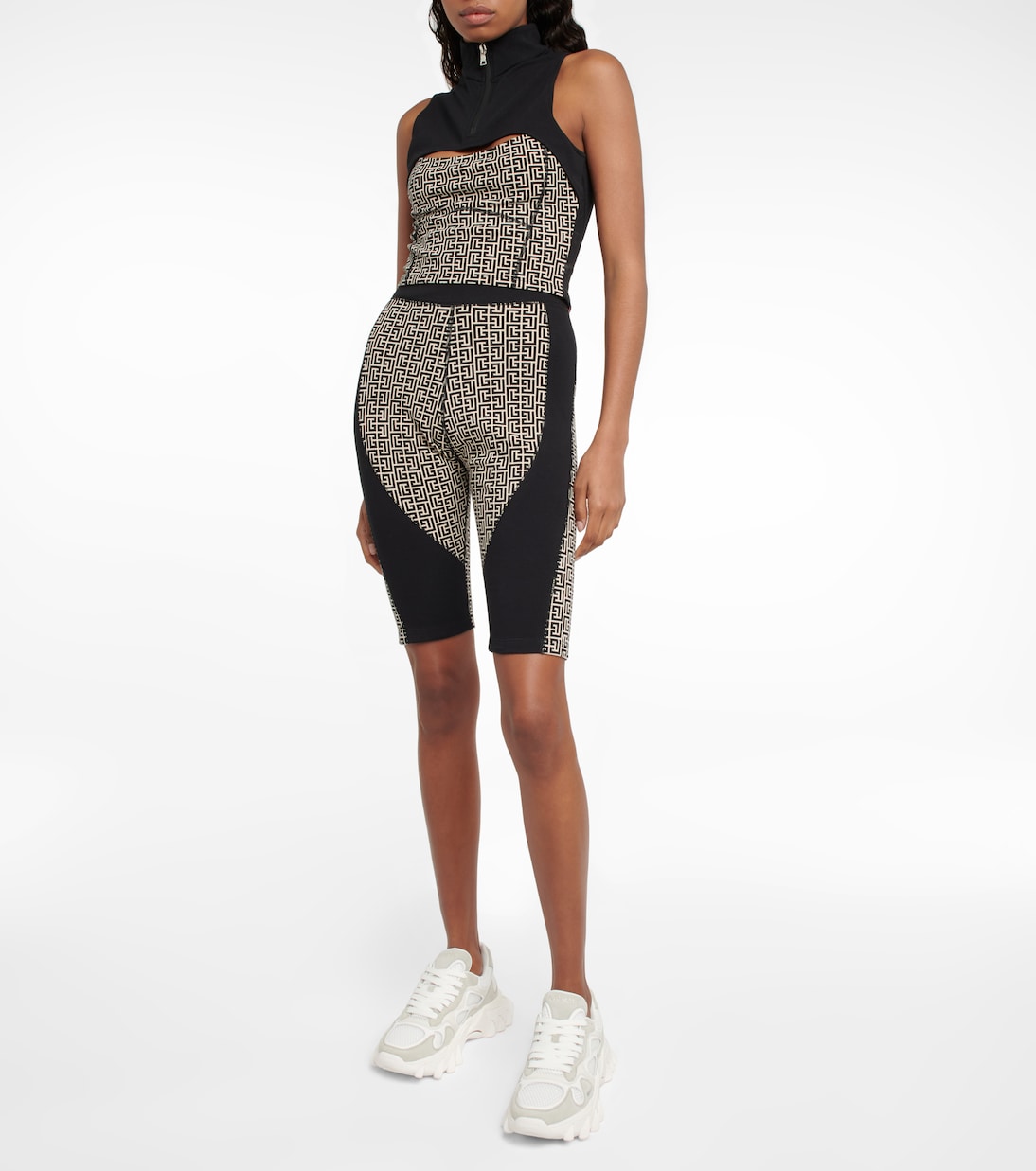 Monogram high-rise cycling shorts | Balmain