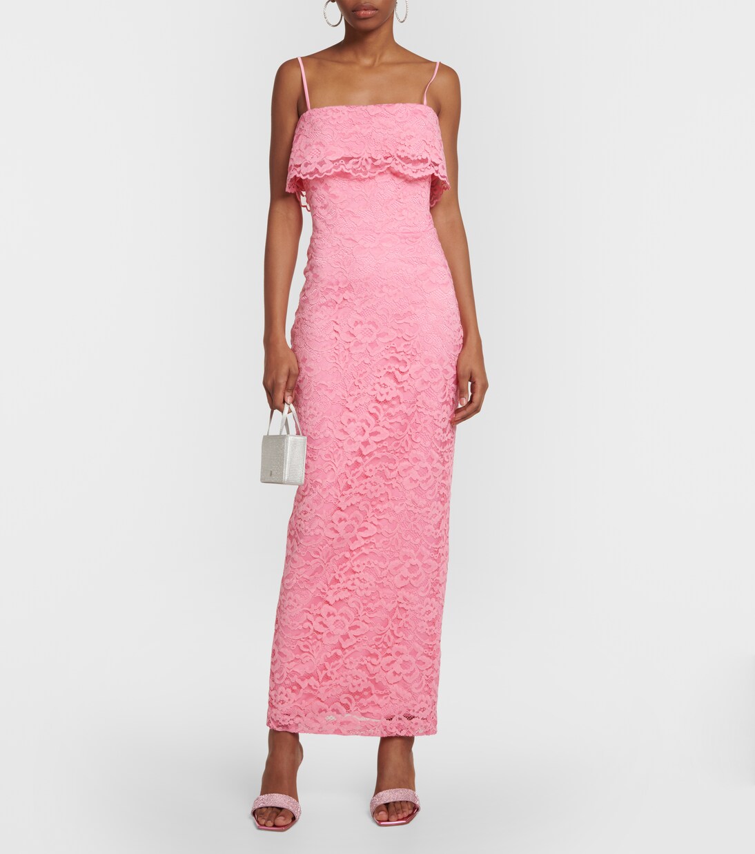 Vestido midi de encaje floral | Rasario