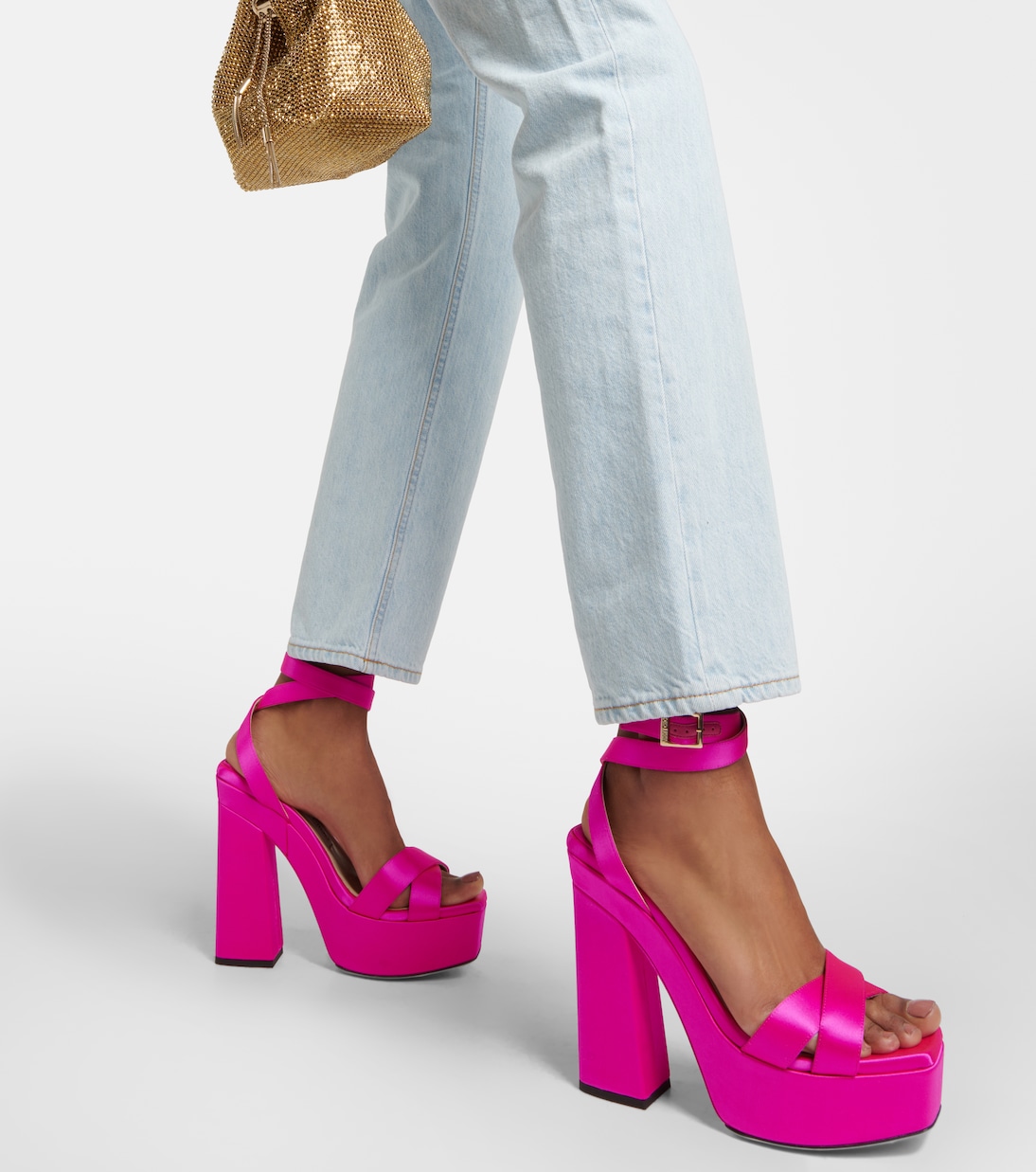 Plateausandalen Gaia aus Satin | Jimmy Choo