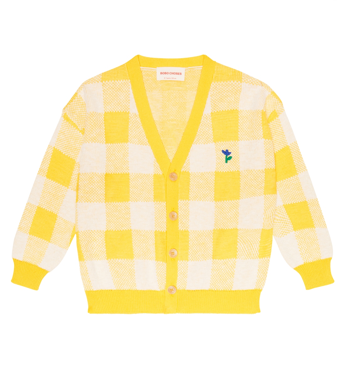 Cardigan en coton à carreaux | Bobo Choses