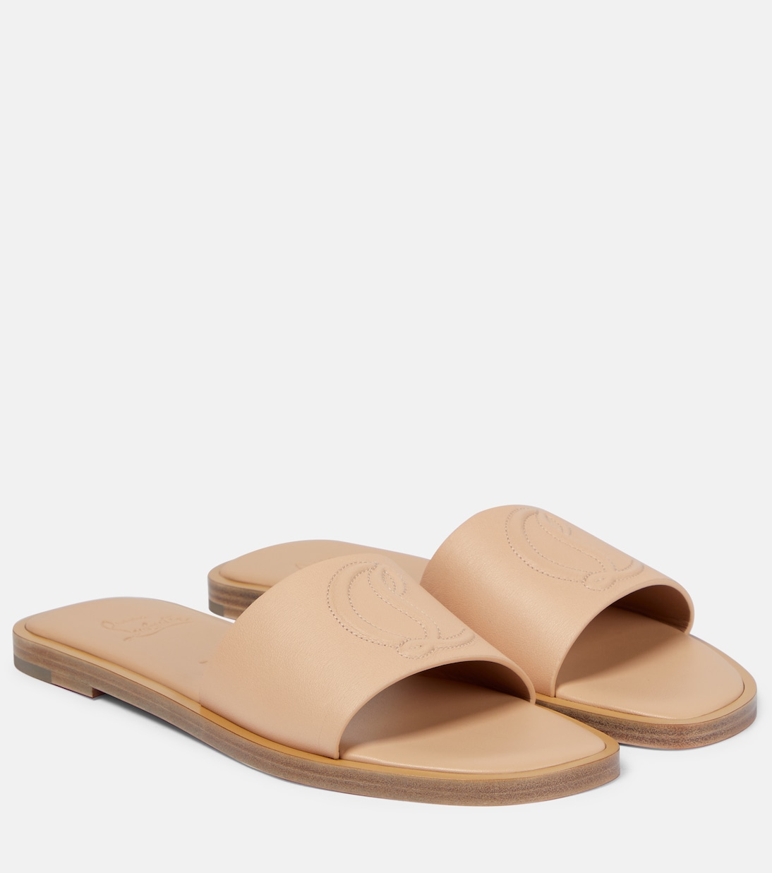 CL embossed leather slides | Christian Louboutin