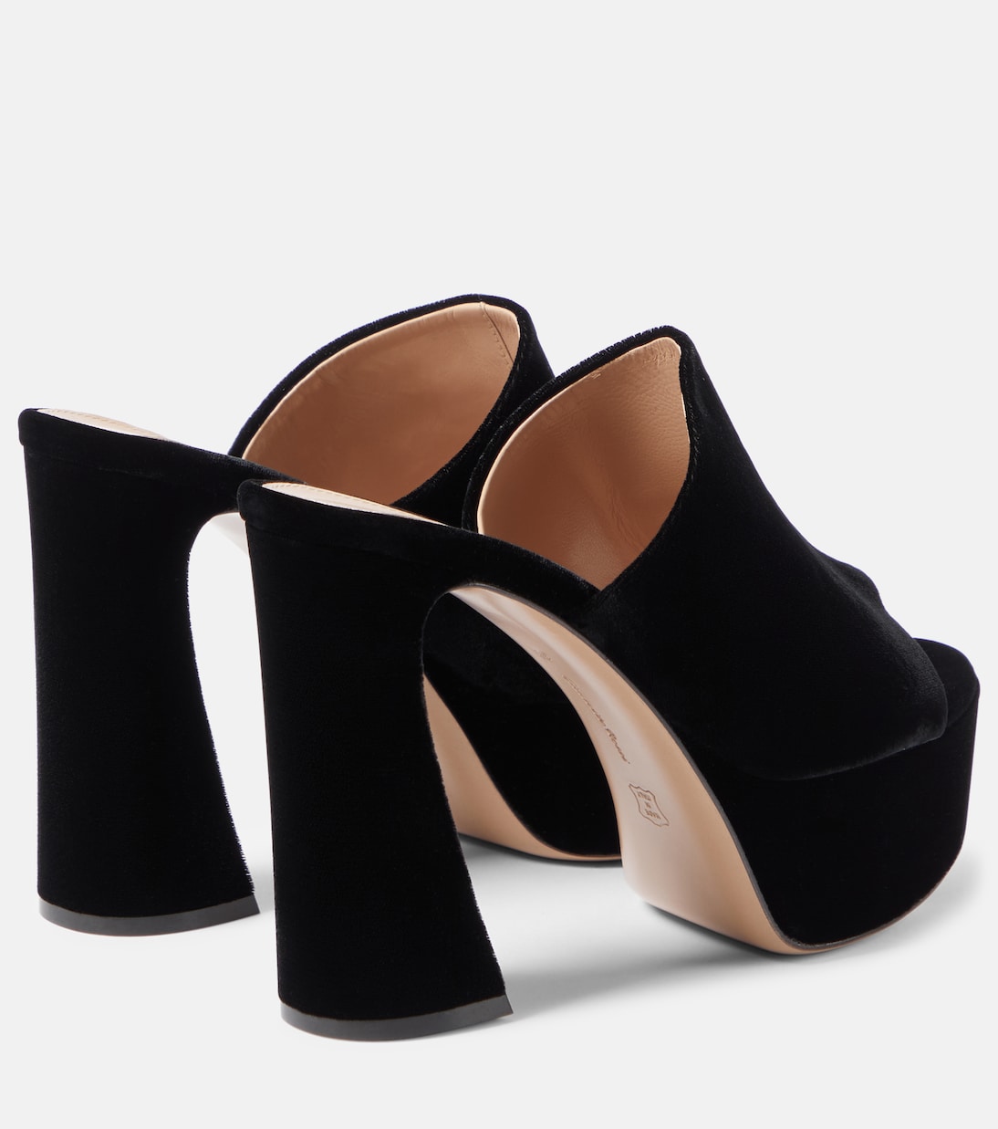 Plateau-Pantoletten Holly aus Samt | Gianvito Rossi