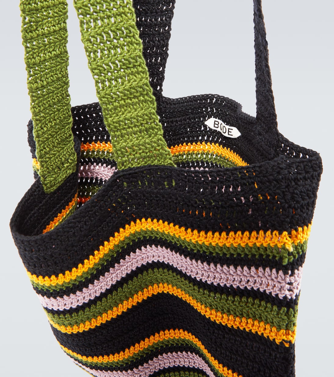 Harbor Stripe crochet cotton tote bag | Bode