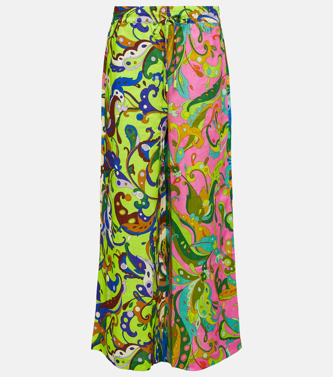 Pantalon ample Yvette à taille haute en lin | Alémais