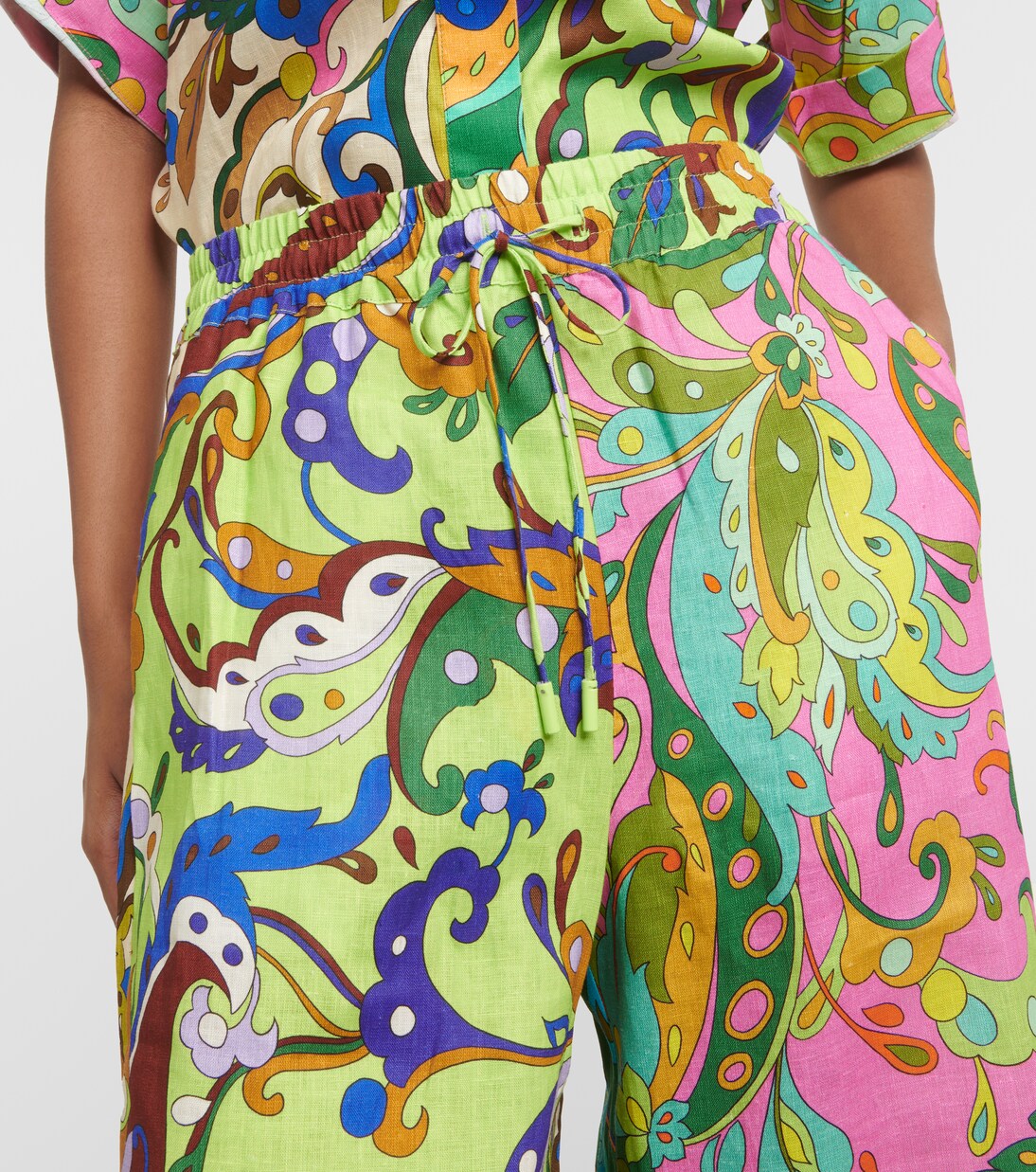 Pantalon ample Yvette à taille haute en lin | Alémais