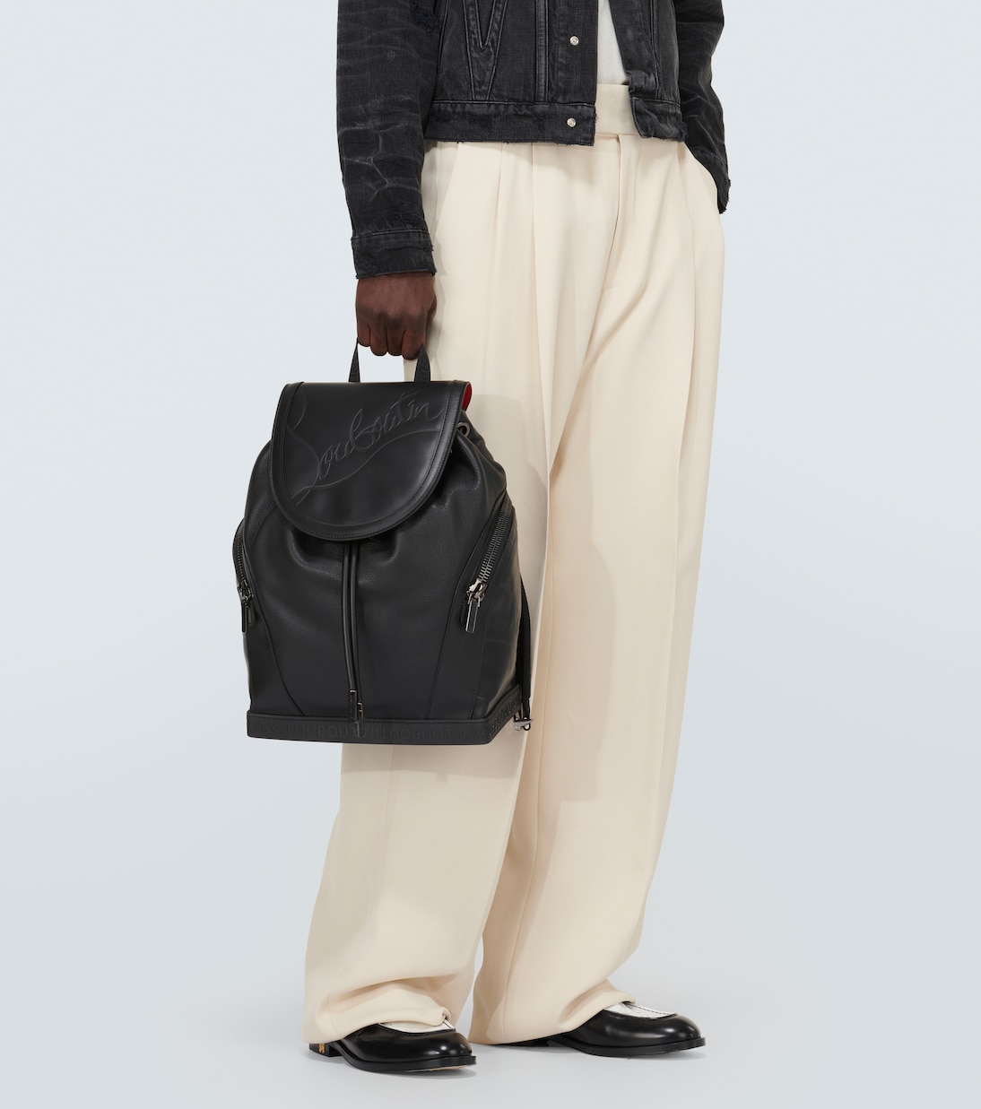 Explorafunk logo leather backpack | Christian Louboutin