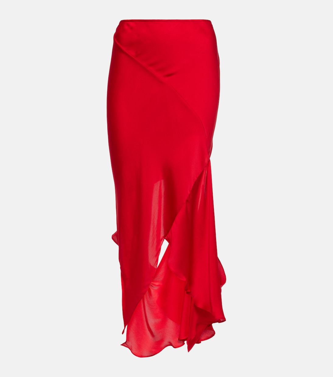 Deconstructed cutout silk midi skirt | Acne Studios