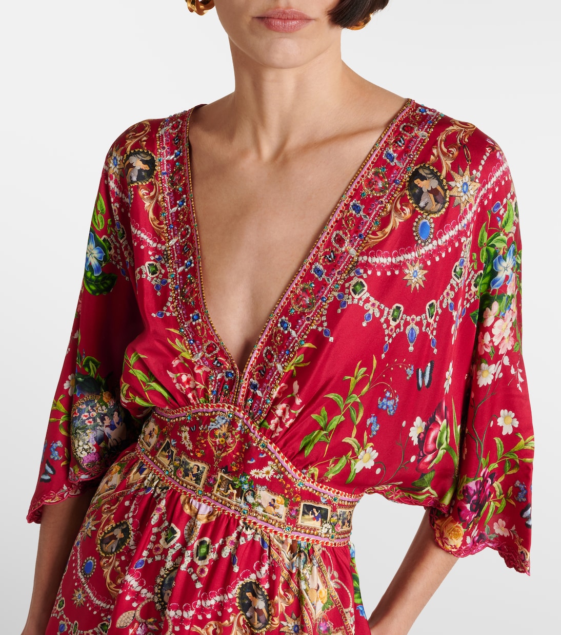 Robe longue imprimée en soie | Camilla