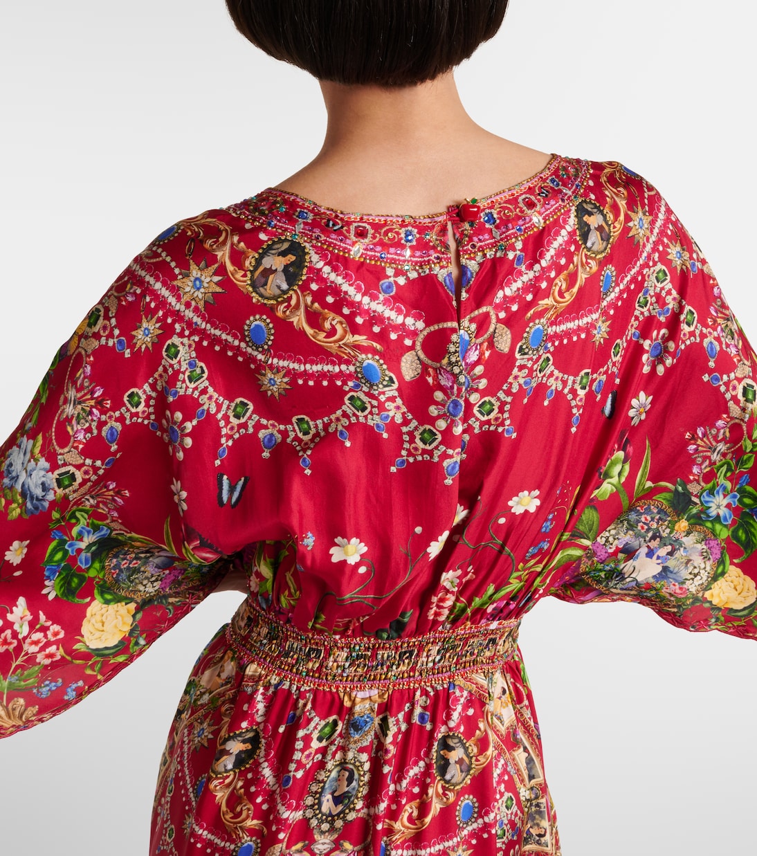 Robe longue imprimée en soie | Camilla