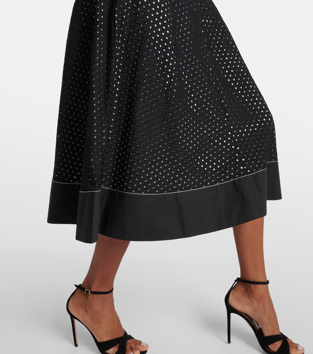 White Label - Abito midi Juno in misto cotone sangallo | Proenza Schouler