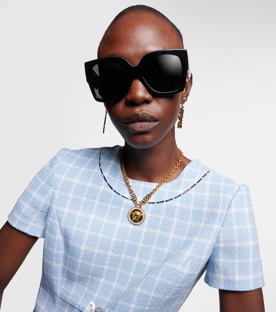 Greca embellished oversized sunglasses | Versace