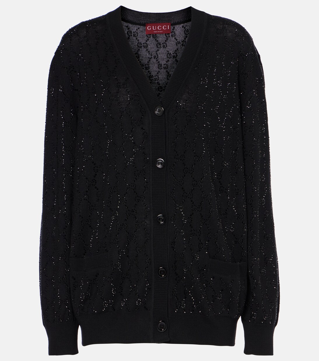 Cardigan GG aus Wolle mit Kristallen | Gucci