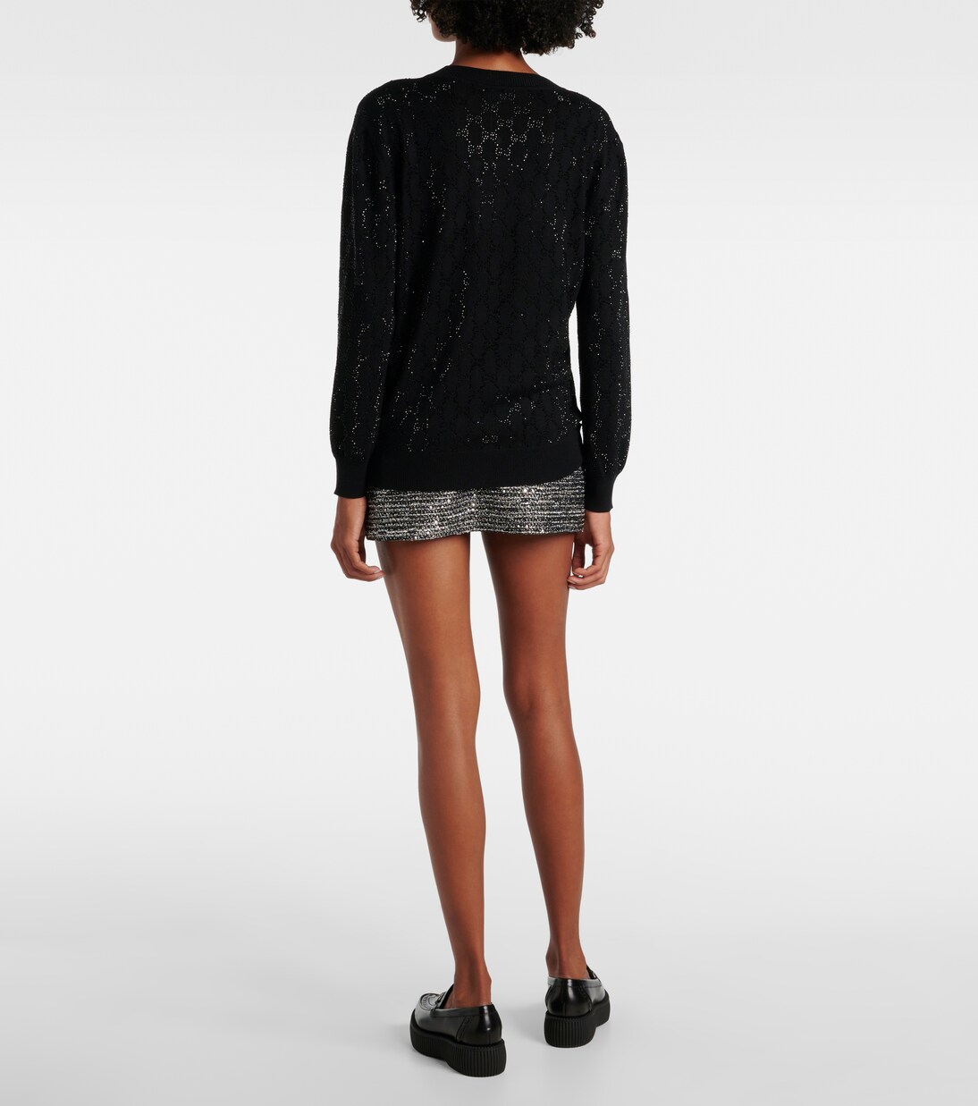 Cardigan GG aus Wolle mit Kristallen | Gucci