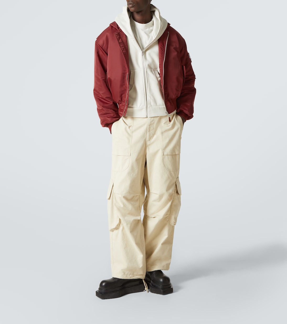 Technical satin bomber jacket | Entire Studios