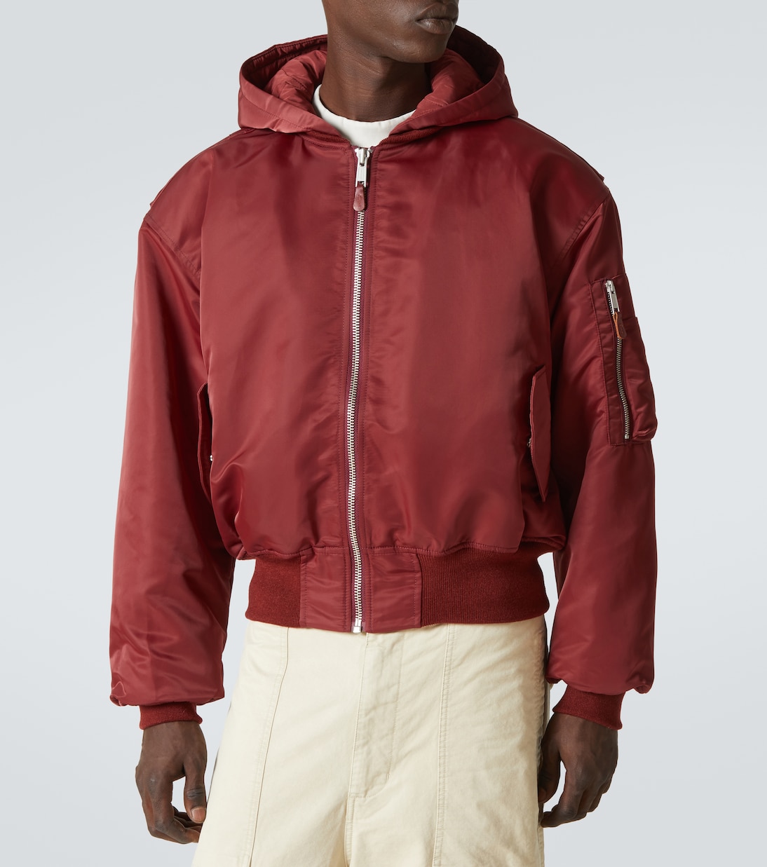 Technical satin bomber jacket | Entire Studios