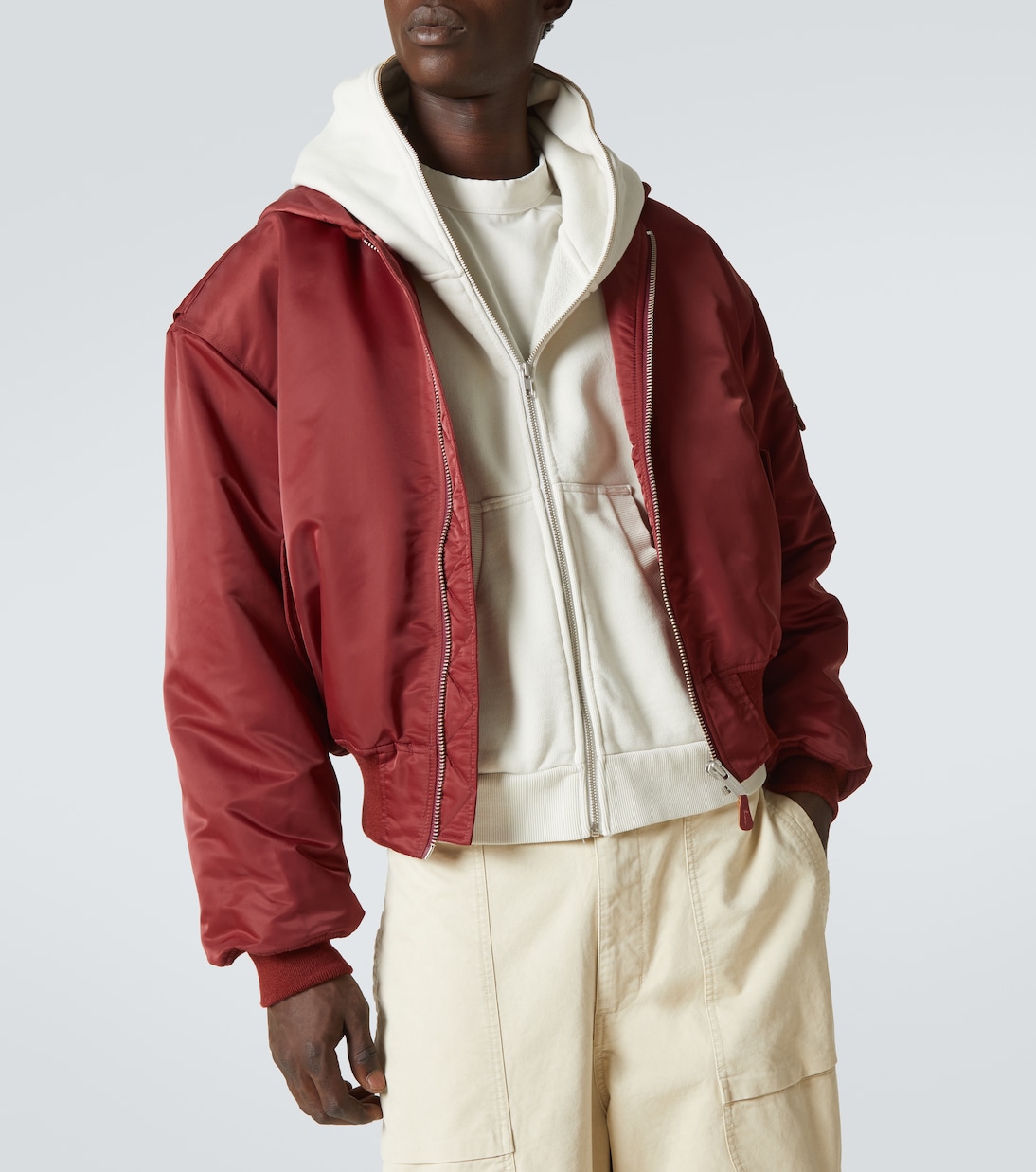 Technical satin bomber jacket | Entire Studios