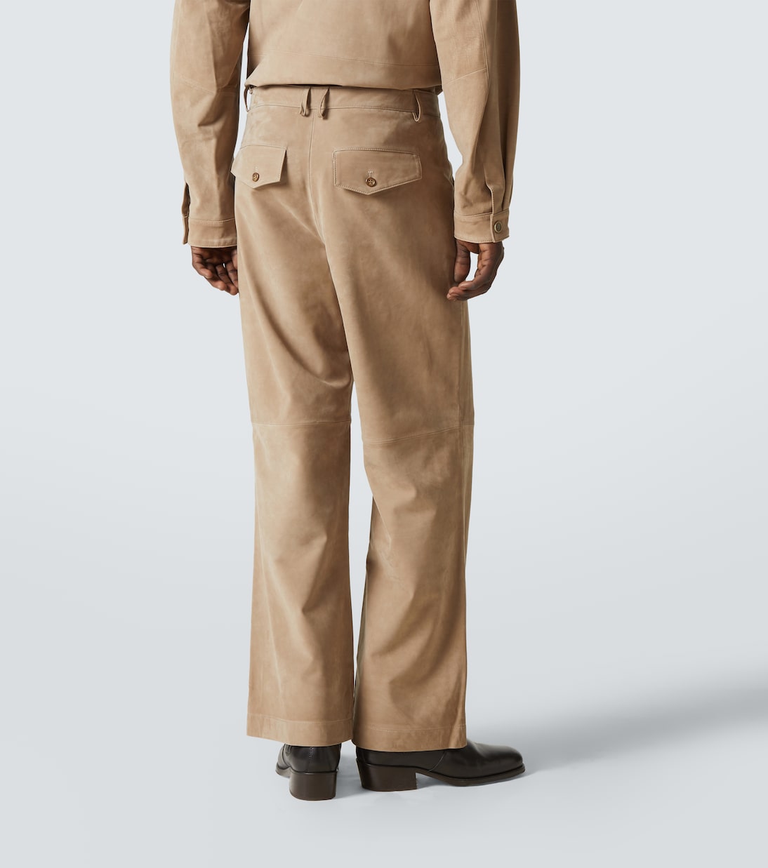 DC mid-rise pleated suede wide-leg pants | Entire Studios